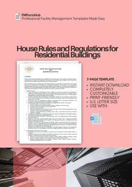 HOUSE RULES AND REGULATIONS FOR RESIDENTIAL BUILDINGS (Community Rules and Regulations, Resident’s Handbook)
