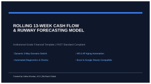 Rolling 13-Week Cash Flow & Runway Forecasting Model