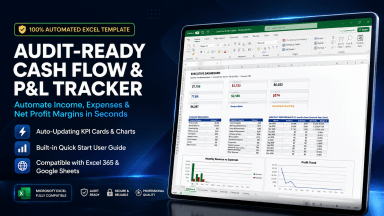 Automated Small Business Cash Flow & P&L Tracker (.xlsx)