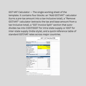 GST/VAT Calculator – Add, Remove & Split Tax Instantly in Excel