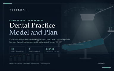 Dental Practice Financial Model - Chair Utilisation & Provider Productivity (Excel)