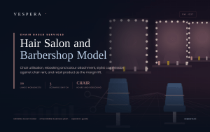 Hair Salon & Barbershop Financial Model - Chair Utilisation & Revenue per Chair (Excel)