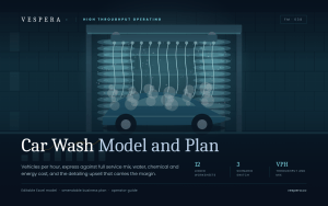 Car Wash Financial Model - Throughput, Membership & Revenue per Bay (Excel)