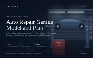 Auto Repair Garage Financial Model - Billed Hours & Effective Labour Rate (Excel)
