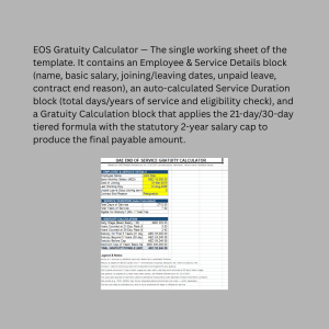 UAE End of Service Gratuity Calculator – Excel Tool Based on Federal Decree-Law No. 33 of 2021