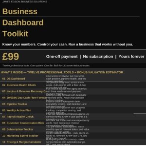 Business Dashboard Toolkit: 12-in-1 Financial & Operational System