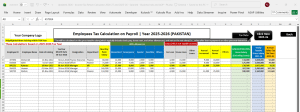 Income Tax Return Calculator & Payroll Tax Template 2026-27 and 2025-26 - Salaried - Business Indv and AOP (Pakistan)