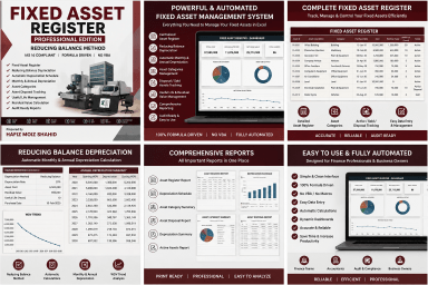 Fixed Asset Register in Excel | Reducing Balance Depreciation | IAS 16 Compliant | Formula-Driven | Professional Edition