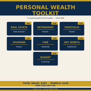 Personal Wealth Toolkit — 7 Investor-Grade Excel Models (Real Estate, Portfolio, Dividends, Retirement, FIRE, Net Worth,