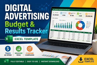 Digital Advertising Budget & Performance Tracker – Excel Template
