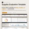 Supplier Evaluation Template — Excel Supplier Scorecard for Procurement | Vendor Performance & Risk Tracker