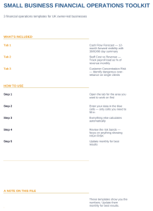 Small Business Financial Operations Toolkit: Cash Flow, Staff Cost & Concentration Risk Models