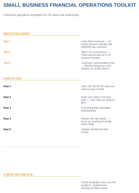 Small Business Financial Operations Toolkit: Cash Flow, Staff Cost & Concentration Risk Models
