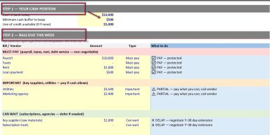 EasePro: Weekly Cash Decision Template