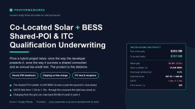 Co-Located Solar + BESS Model | Shared-POI Constraint & ITC Qualification Test