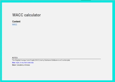 WACC (Weighted Average Cost of Capital) Excel calculator
