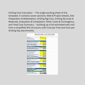 Drilling & Well Cost Calculator – Excel AFE Cost Estimator for Oil & Gas Wells