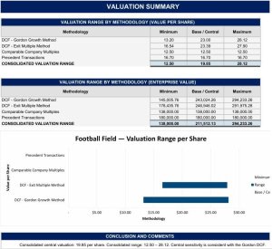 Company Valuation Financial Model — DCF & Comparable Company Multiples