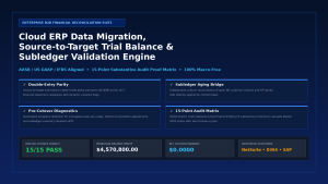 Cloud ERP Data Migration, Source-to-Target Trial Balance & Subledger Validation Engine