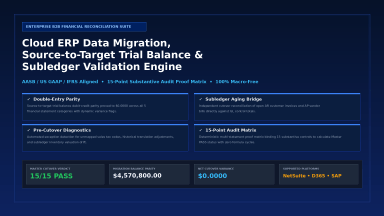 Cloud ERP Data Migration, Source-to-Target Trial Balance & Subledger Validation Engine