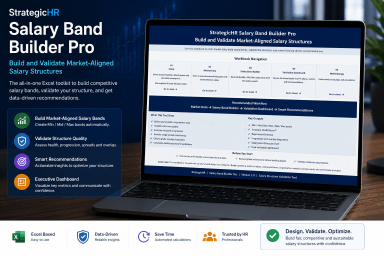 Salary Band Builder Excel Template | Pay Structure, Market Pricing & Compensation Analysis HR Toolkit