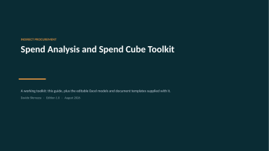 Spend Analysis and Spend Cube Toolkit — Cube Builder, Taxonomy Design, 12 Data Defects, Opportunity Pipeline