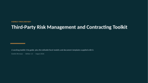 Third-Party Risk and Contracting Toolkit — Supplier Tiering, DPA and MSA Checklists, SLA Design, Exit Clauses