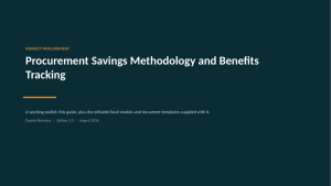 Procurement Savings Methodology and Benefits Tracking — Six Benefit Types, Baselining Tree, P&L Linkage