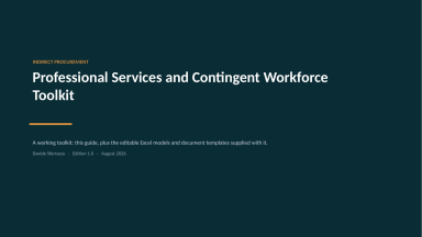 Professional Services and Contingent Workforce Toolkit — SOW Templates, SOW vs Staff Aug Test, Rate Cards