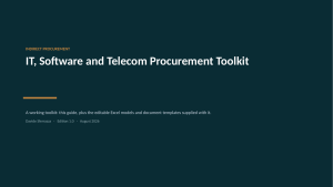 IT, Software, Cloud and Telecom Procurement Toolkit — SaaS Pricing, Software TCO, Uplift Clause Library