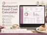Restaurant Food Cost Calculator | Recipe Costing & Menu Pricing Spreadsheet for Restaurants
