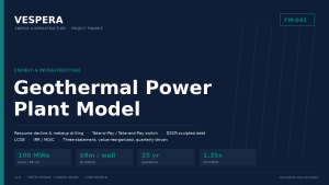 Geothermal Power Plant Financial Model - PPA, Take-or-Pay / Take-and-Pay, DSCR Debt & LCOE (Excel + Guide)