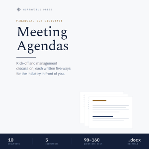 Financial Due Diligence Meeting Agendas — Kick-Off and Management Discussion, Five Industries