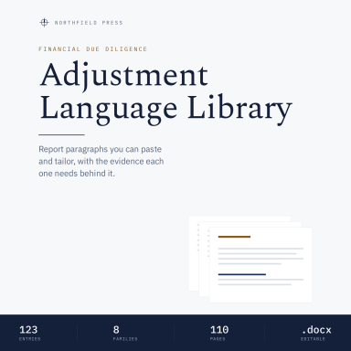 EBITDA Adjustment Language Library — 123 Model Report Paragraphs with the Evidence Each Needs