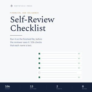 Financial Due Diligence Self-Review Checklist — 106 Tests Before the File Goes to Review