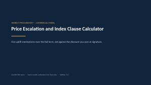 Price Escalation and Index Clause Calculator — Compare Five Uplift Mechanisms Against Your Signature Discount