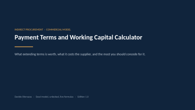 Payment Terms and Working Capital Calculator — Value of Extending Terms, Cost to the Supplier, Break-Even Price