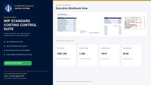 Manufacturing WIP Standard Costing Control Suite