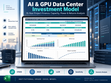 AI & GPU Data Center Investment Model – 15-Year Project Finance & Returns Analysis