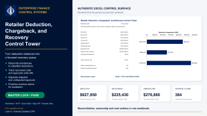Retailer Deduction, Chargeback, and Recovery Control Tower