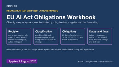 EU AI Act Obligations Workbook: AI system register, risk classification, duties by role, dates and fines