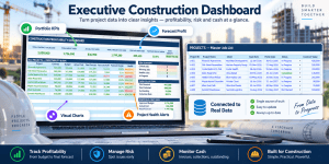 Construction Job Profit & Budget Control Dashboard | Excel Template for Contractors & Builders