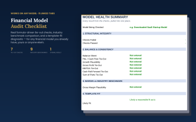 Financial Model Audit Checklist - Excel Model Review & Diagnostic Tool
