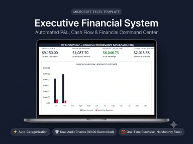 Automated Business P&L & Cash Flow Financial System (Excel)