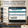 HVAC Contractor 5-Year Financial Model Excel | Cash Flow, Technician Capacity, Break-Even, Scenarios & Investor Deck
