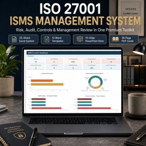 ISO 27001 ISMS Readiness & Risk Management Excel Toolkit | Audit, Controls, CAPA, Word Templates & PPT
