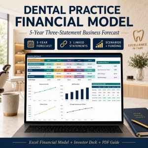 Dental Practice 5-Year Financial Model Excel | Patient Capacity, Cash Flow, Break-Even, Scenarios & Investor Deck
