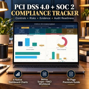 PCI DSS 4.0 + SOC 2 Compliance Excel Toolkit | Controls, Risk, Evidence, Scope & RACI