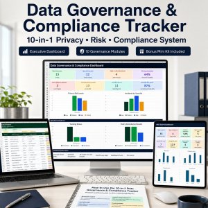 Data Governance & Compliance Excel System | Privacy Risk, Audit, Policy, Incident & Reporting Tracker