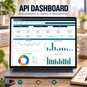 API Analytics Excel Dashboard | Error Logs, Latency KPIs, Microservices, Incidents & SLA Tracker
